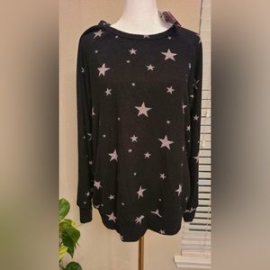 Buffalo by David Bitton Ladies' Star Printed Cozy Top Crewneck Soft